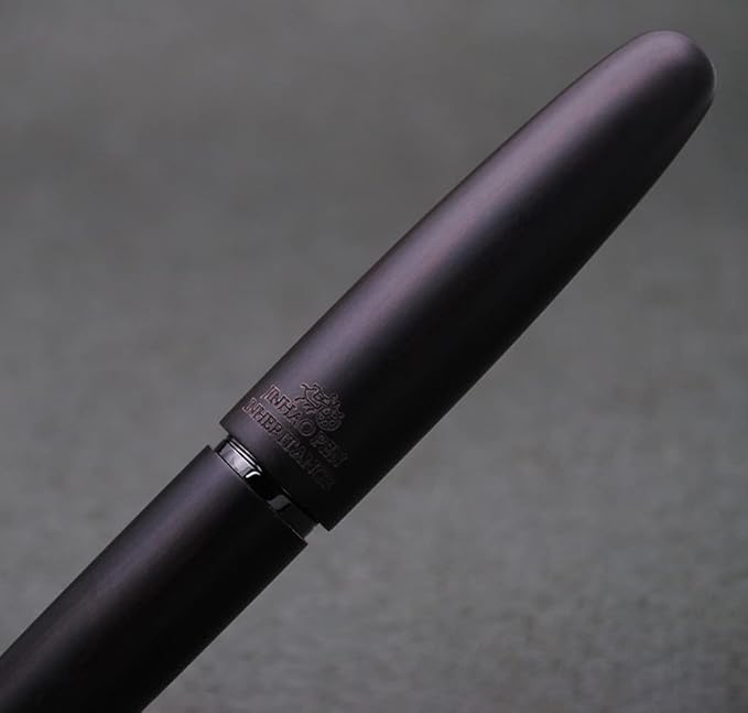 JINHAO 9056 Natural Wood Fountain Pen Handmade Ink Pen (Ebony Wood, Black clip, Medium Nib 0.7mm)-DeskLoop Office