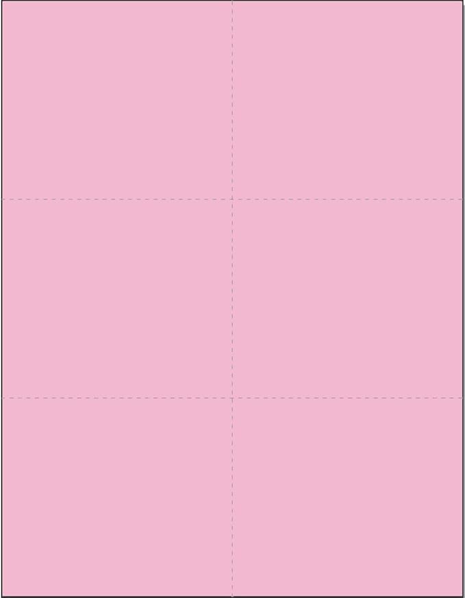 Limited Papers (TM) 8.5x11 Perforated Paper, 20/50 Pound, 75 GSM, Variety of Perforation Sizes and Colors, for Forms, Tickets, Postcards, Business Cards. (Pink, 6 up)-DeskLoop Office