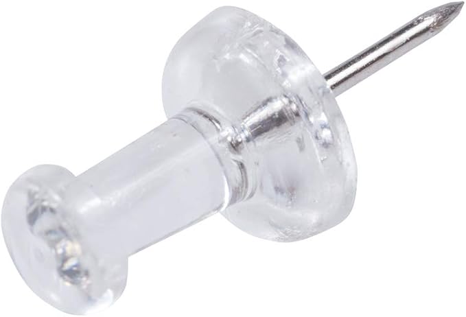 JAM PAPER Colorful Push Pins - Clear PushPins - 100/Pack-DeskLoop Office