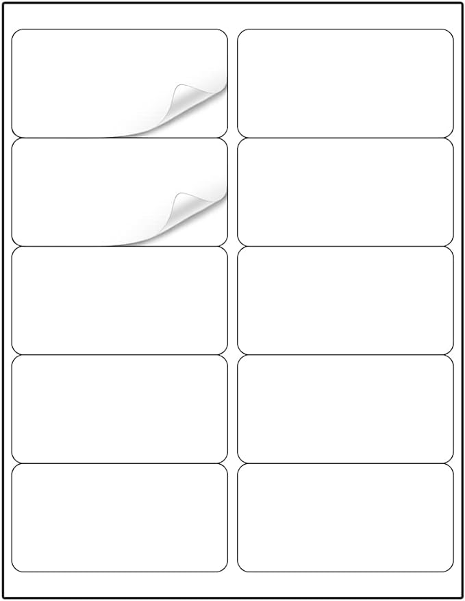 Methdic Shipping Labels 2"×4" 1000 Labels Sticker Paper for Laser/Ink Jet Printer Mailing Labels 8.5"×11" White 10 per Sheet-DeskLoop Office