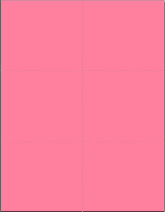 Limited Papers (TM) 8.5x11 Perforated Paper, 20/50 Pound, 75 GSM, Variety of Perforation Sizes and Colors, for Forms, Tickets, Postcards, Business Cards. (Cherry, 6 up)-DeskLoop Office