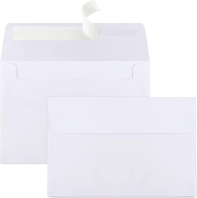Joyberg 70 Packs A4 Envelopes, White, 4x6 Photo, Self Seal for Invitations, Weddings, Baby Shower, Photos, Postcards, Greeting Cards, Mailing-DeskLoop Office