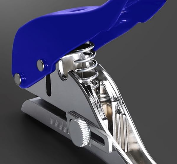 Single Hole Punch Heavy Duty Hole Puncher Single Handheld Paper Punch Small Hole Puncher One Hole Punch for Crafts Paper Cards Tags Scrapbook Plastic Cardboard-5/16 inch-8mm, Blue-DeskLoop Office