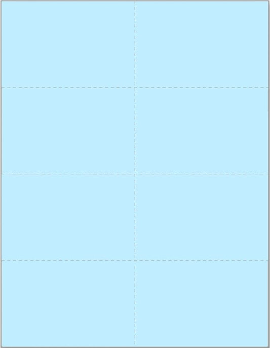 Limited Papers (TM) 8.5x11 Perforated Paper, 20/50 Pound, 75 GSM, Variety of Perforation Sizes and Colors, for Forms, Tickets, Postcards, Business Cards. (Blue, 8 up)-DeskLoop Office