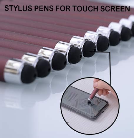 MiSiBao 0.7mm Black Ink Gel Ink Rollerball Pens 2 in 1 Medium Point Pens with Stylus Work Pen Smooth Writing for Office Black gel pen (Burgundy-18pack)-DeskLoop Office