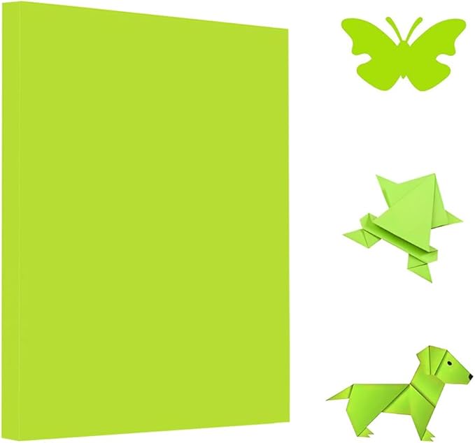A4 Origami Paper Yellow Green 100 Sheets, 8.27×11.7 inch Double Sided Color Easy Fold Big Origami Paper A4 Colored Copy Paper Thin 70gsm for Beginners, DIY handwork Art Craft Projects (210 x 297 mm)-DeskLoop Office