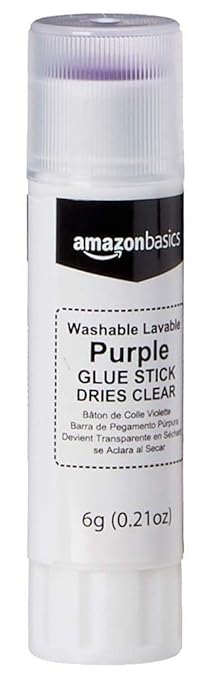 Amazon Basics Purple Washable School Glue Sticks, Dries Clear, 0.21 oz Stick, 4-Pack-DeskLoop Office