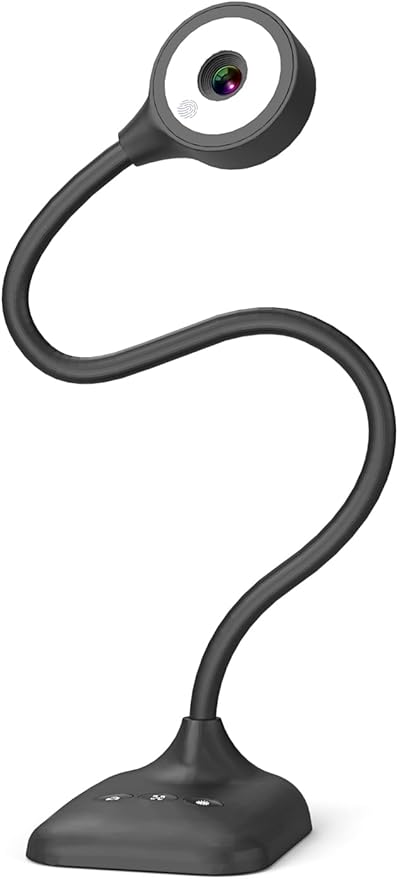 USB Document Camera for Teachers, Webcam/Doc Camera for Classroom with A3 Format, 3-Level LED Lights, Image Invert, Fold, Dual mic for Mac OS, Windows, Zoom, OBS Work with Distance Learning-DeskLoop Office