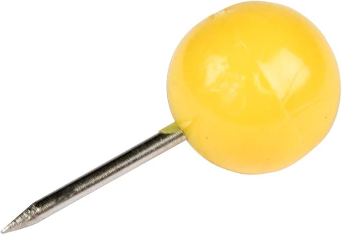 JAM PAPER Colorful Push Pins - Round Head Map Thumb Tacks - Yellow Pushpins - 100/Pack-DeskLoop Office