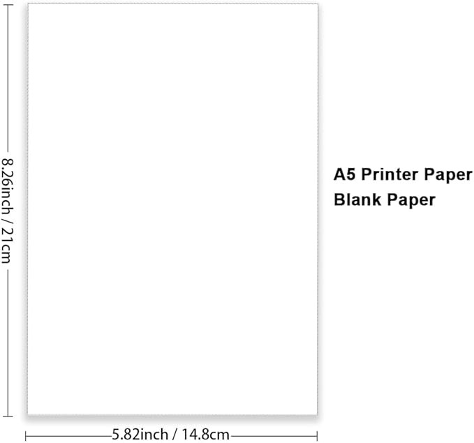Printer Paper - 100 Sheets, A5 Premium Bright White Paper, 28lb Bond / 70lb Text (105 gsm) Bright White Paper – Great for Copy, Printing, Writing, 5.83" x 8.27" (148 x 210 mm)-DeskLoop Office