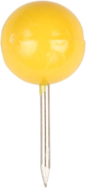 JAM PAPER Colorful Push Pins - Round Head Map Thumb Tacks - Yellow Pushpins - 100/Pack-DeskLoop Office