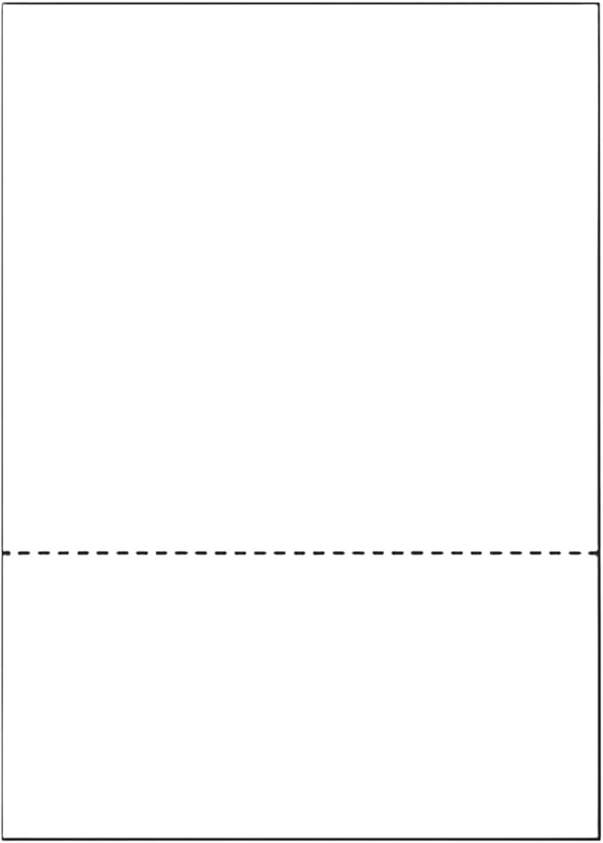Limited Papers (TM) 8.5x11 Perforated Paper, 20/50 Pound, 75 GSM, Variety of Perforation Sizes and Colors, for Forms, Tickets, Postcards, Business Cards. (White, 2 up – 3.5” from bottom)-DeskLoop Office