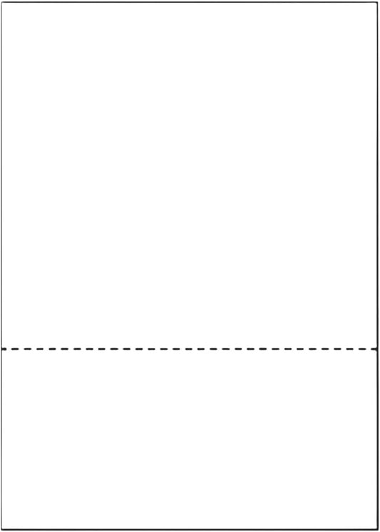 Limited Papers (TM) 8.5x11 Perforated Paper, 20/50 Pound, 75 GSM, Variety of Perforation Sizes and Colors, for Forms, Tickets, Postcards, Business Cards. (White, 2 up – 3.5” from bottom)-DeskLoop Office