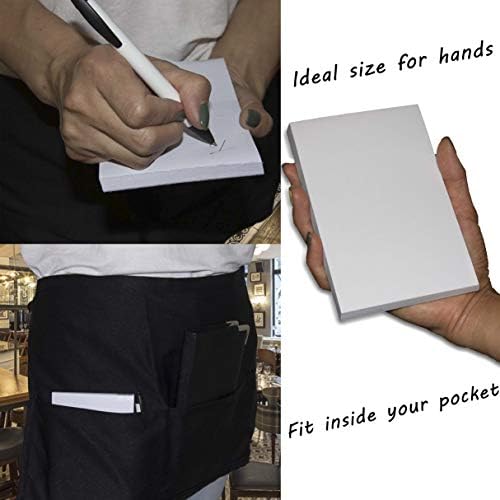 FMP Brands 20 Pack Note Pads 4x6, 100 Sheets Per Memo Pad, Writing Scratch Pad, Blank Notepad, White Waitress Server Note Pads, Paper Pad, To Do Grocery List Small Notepads-DeskLoop Office