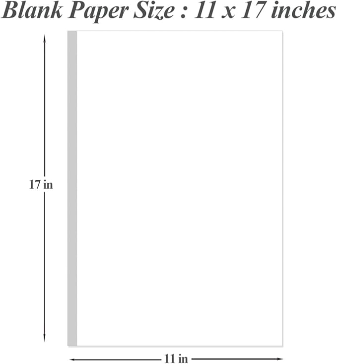 11" x 17" Blank Print Paper, 45Sheets/90Pages Blank Loose-Leaf Paper, DIY Template Printing in Office, 100gsm Blank Paper-DeskLoop Office