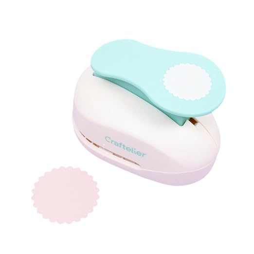 Craftelier - 2 Inch Circle Scallop Punch with Lever Press | Shape Hole Puncher for Paper Crafts | Scalloped Hole Punch for Scrapbooking, DIY Cards & Journals | Mini Hole Punch for Paper & Cardstock.-DeskLoop Office