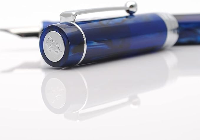 JINHAO 100 Fountain Pen with Ink Converter (Medium Nib 0.7mm, Galaxy Blue with Silver Clip)-DeskLoop Office