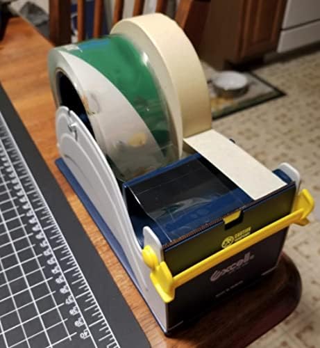 WOD TTD3SD Tabletop Multi-Roll Steel Desktop Tape Dispenser, Blue & Gray - Fits Tape up to 3 inch Wide, Holds 3 inch core, Weighted Rubber Base for Stability-DeskLoop Office