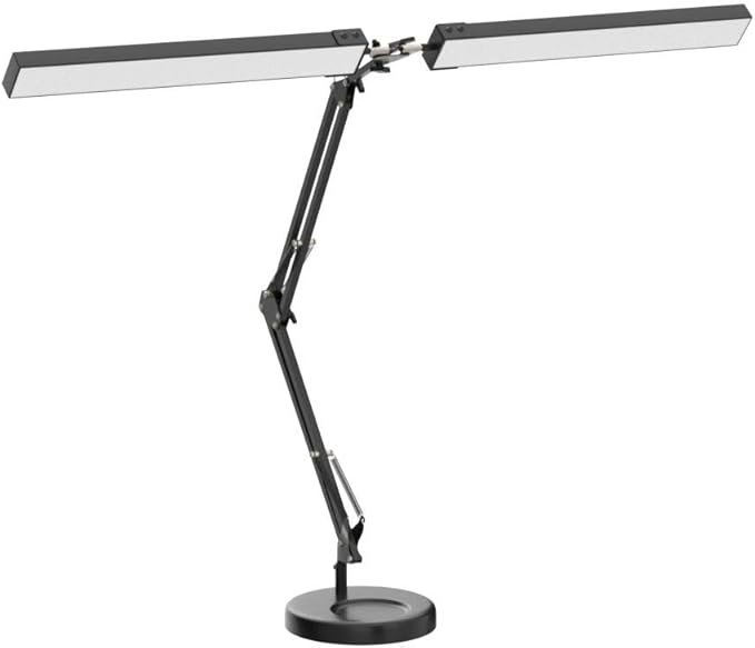 2-in-1 LED Desk Lamp, 24W Brightestwith Table Lamp with Clamp, Desk Light with Flexible Swing Arm,3 Color Modes Stepless Dimmable Double Head Architect Desk Lamps for Home Office Workbench Reading-DeskLoop Office
