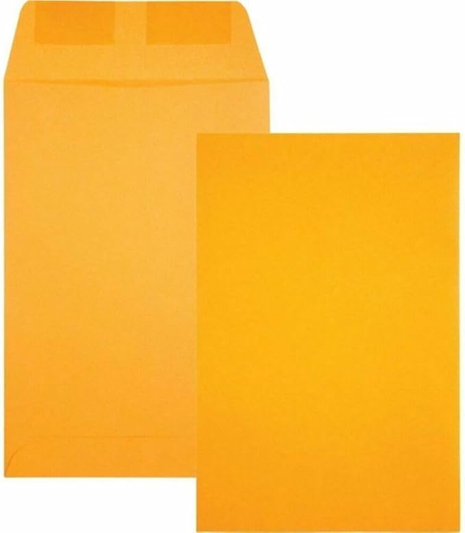 Catalog Envelopes (Open End), Brown Kraft, 28 Pound. 500 Per Pack. (Gummed, 6.5"x9.5")-DeskLoop Office