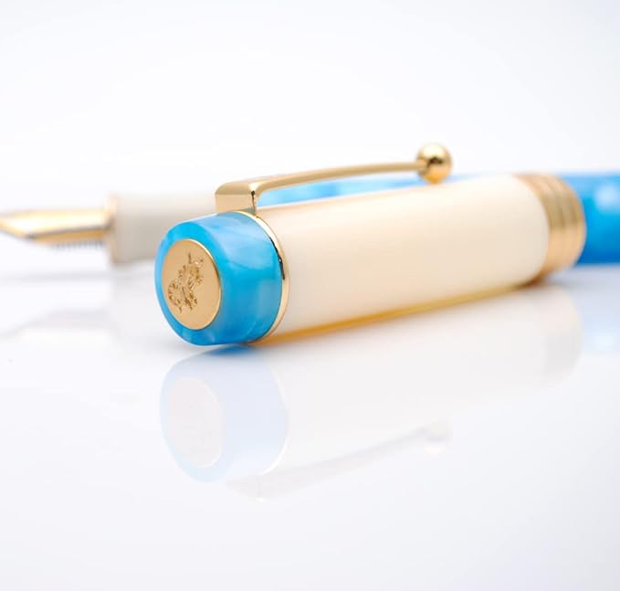 JINHAO 100 Fountain Pen with Ink Converter (Medium Nib 0.7mm, Sky Blue-B)-DeskLoop Office