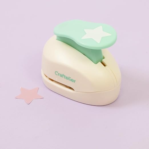 Craftelier - 1 Inch Star Hole Punch with Lever Press β Star Hole Puncher for Paper Crafts | Punch for Scrapbooking, DIY Cards & Journals | Hole Punch Shapes for Paper & Cardstock.-DeskLoop Office