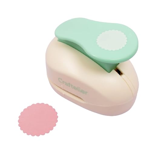 Craftelier - 1,5 Inch Circle Scallop Punch with lever press | Shape Hole Puncher for Paper Crafts | Scalloped Hole Punch for Scrapbooking, DIY Cards & Journals | Mini Hole Punch for Paper & Cardstock.-DeskLoop Office