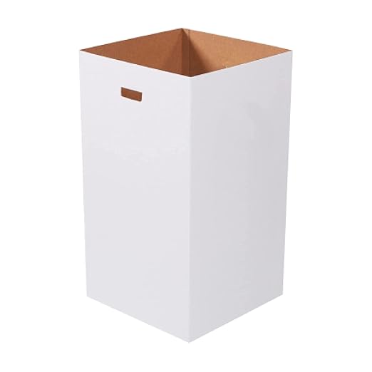 AVIDITI Cardboard Trash Cans and Recycling Bins, 50 Gallon 18"L x 18"W x 36"H (10-Pack) Reusable or Disposable Pop Up Garbage Boxes for Parties, Outdoor Events, Heavy Duty, Plain-DeskLoop Office