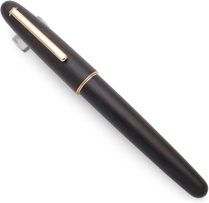 JINHAO 9036 Natural Wood Fountain Pen Handmade Ink Pen (Fine Nib 0.5mm, Ebony Wood)-DeskLoop Office