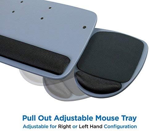 Mount-It! Under Desk Keyboard Tray, Adjustable Keyboard and Mouse Drawer Platform with Ergonomic Wrist Rest Pad, 17.25" Track (MI-7137)-DeskLoop Office