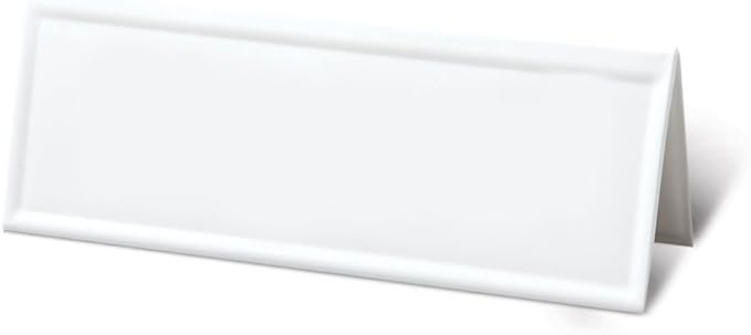 Trainers Warehouse Heavy Duty Premium Space-Saver Reusable Name Cards, White, Dry-Erase Tent, 8.75" x 3" (30)