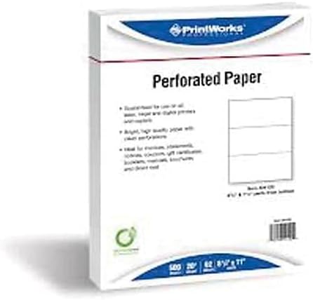 PrintWorks Professional Pre-Punched Spiral Binding Paper - 44-Hole (4:1 Pitch Hole Punch) - Book Binding Printer Paper - Made in the USA - 500 Sheets - 8.5" x 11" - 20 lb - 92 Bright White (04145)-DeskLoop Office