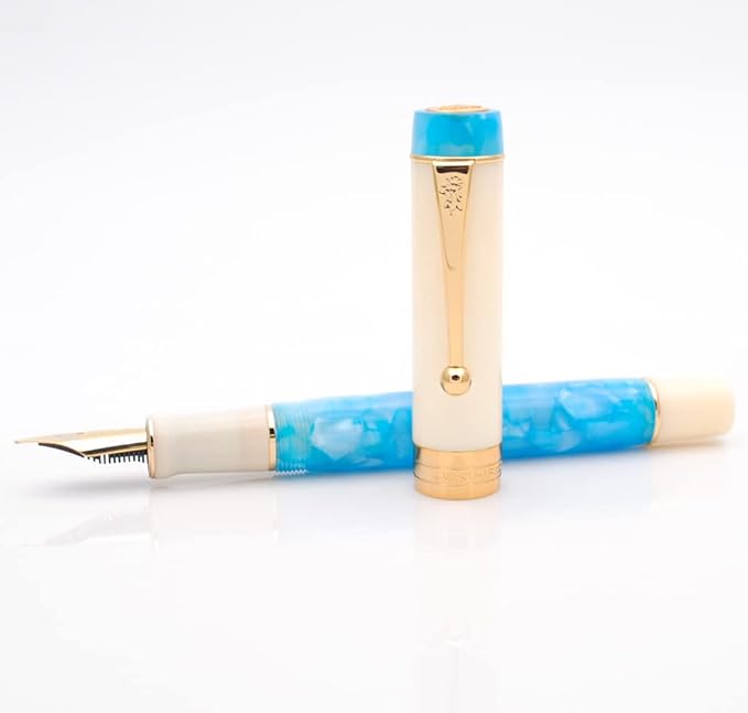JINHAO 100 Fountain Pen with Ink Converter (Medium Nib 0.7mm, Sky Blue-B)-DeskLoop Office