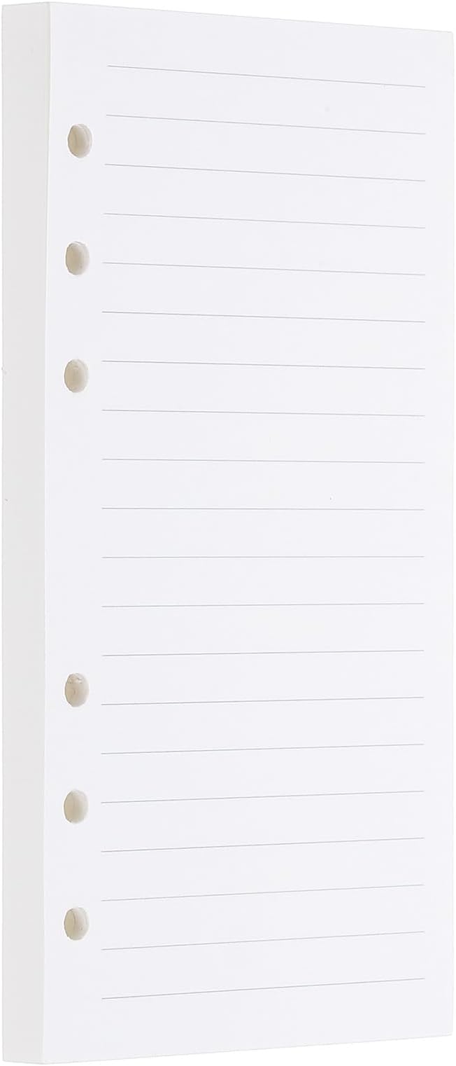 PATIKIL A6 Ruled Refills Inserts 6-Ring Binder Loose Leaf Planner Filler Paper Planner Inserts, 80 Sheets/160 Pages, Lined, White-DeskLoop Office