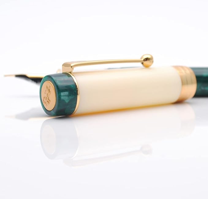 JINHAO 100 Fountain Pen with Ink Converter (Medium Nib 0.7mm, Deep Sea Green-A)-DeskLoop Office