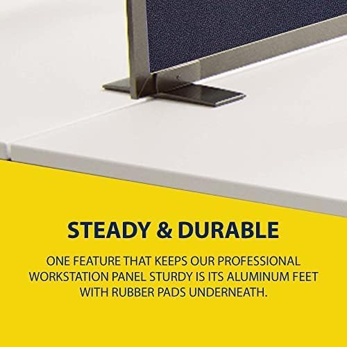 OBEX Acoustical Free Standing Privacy Screen, Cubicle Accessories Desk Privacy Panel, Desk Dividers for Office, Office Furniture Partitions Portable Sound Proof Dividers, 18" x 42", Slate-DeskLoop Office
