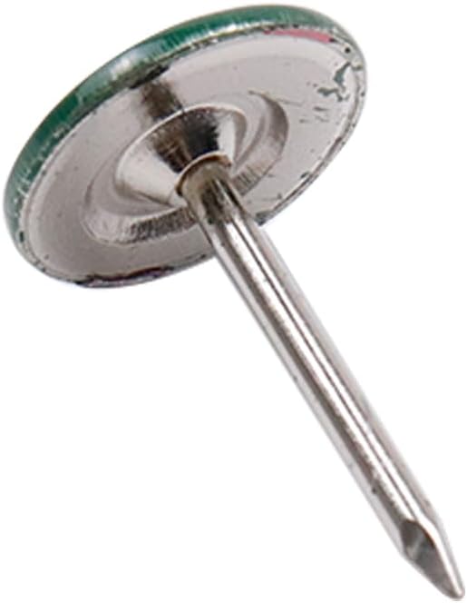 100Pcs Flat Head Upholstery Tacks Home Furniture Decor Tack Upholstery Nails Flat Push Pins Flat Thumb Tacks Green (11mmx17mm)-DeskLoop Office