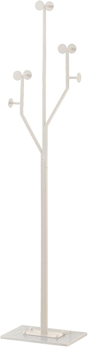 Heavy Duty Coat Rack Tree-shaped Metal Freestanding Coat Tree with Sturdy Marble Base Corner Coat Rack for Bedroom Entryway Hallway 14.96 x 10.24 x 68.9 Inches (White)-DeskLoop Office