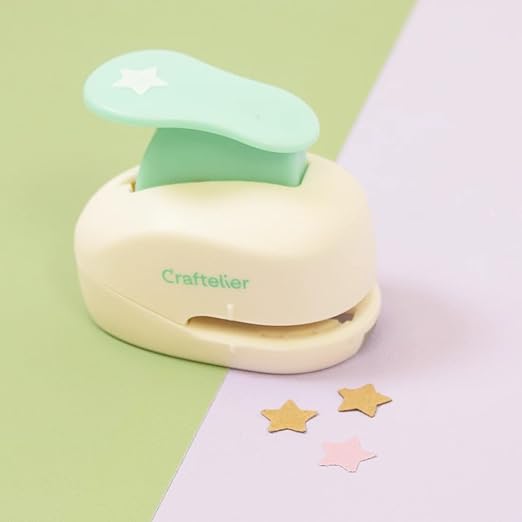 Craftelier - 3/8 Inch Star Hole Punch with Lever Press β Star Hole Puncher for Paper Crafts | Star Punch for Scrapbooking, DIY Cards & Journals | Hole Punch Shapes for Paper & Cardstock.-DeskLoop Office