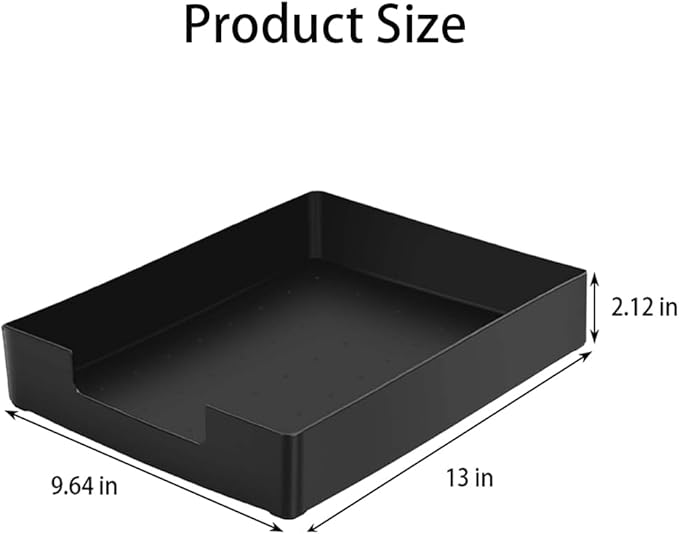 Letter-Size Tray, 2PCS Desk Drawer Organizer, A4 Plastic Paper Tray, Stackable Plastic Paper Holder File Organizer for Office, School, Home Storage (2X Black)-DeskLoop Office