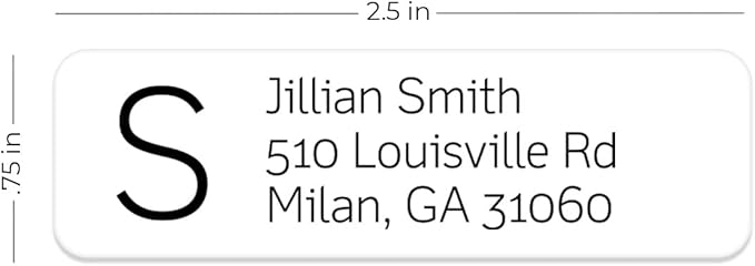 Clear Monogram Rolled Address Labels / 250 Personalized Return Address Labels/Designer Address Stickers in Elegant Plastic Dispenser-DeskLoop Office