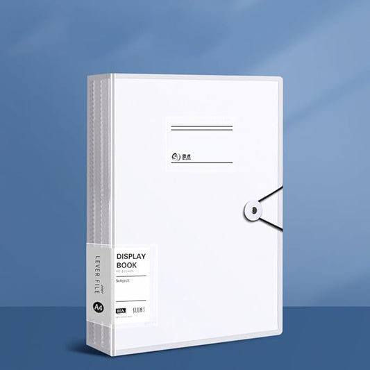 A4 80 Pockets 160/Sides Display Book Paper Document Holder, Business Presentation Book Presentation Folder (80 Pockets Transparent White)-DeskLoop Office