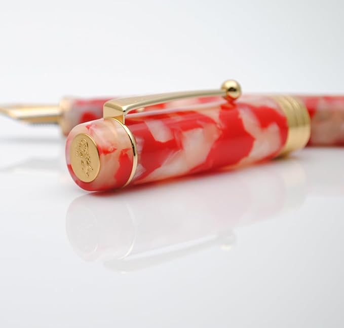 JINHAO 100 Fountain Pen with Ink Converter (Medium Nib 0.7mm, Red White Koi)-DeskLoop Office