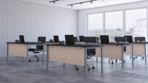 OBEX Modesty Desk PET Privacy Screen Acoustic Sound Absorbing Panel Ideal for Reception, Student Table or Office Cubicles Workstations, 12" x 42", Sand-DeskLoop Office