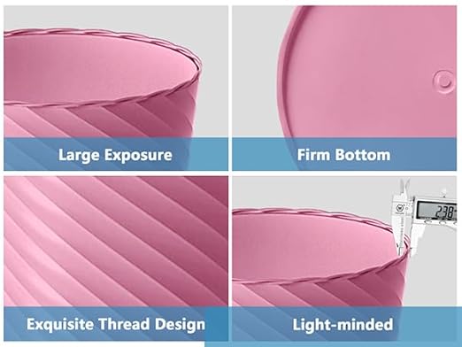 Bathroom Trash Can, 3 Pack 1.8 Gallons Small Trash Can with Trash Bags, Bathroom Garbage Can, Plastic Trash Bin, Round Waste Basket for Bedroom, Office, Compact Space (Pink Purple Green)-DeskLoop Office