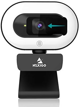 NexiGo StreamCam N930E with Software, 1080P Webcam with Ring Light and Privacy Cover, Auto-Focus, Plug and Play, Web Camera for Online Learning, Zoom Meeting Skype Teams, PC Mac Laptop Desktop-DeskLoop Office