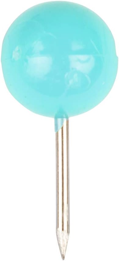 JAM PAPER Colorful Push Pins - Round Head Map Thumb Tacks - Teal Pushpins - 100/Pack-DeskLoop Office