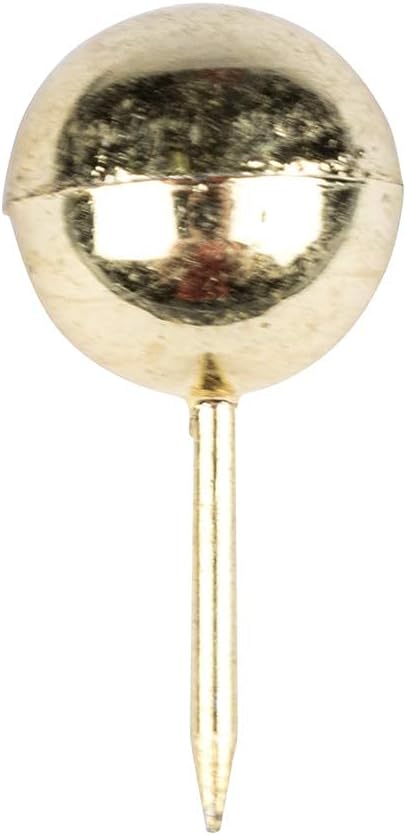 JAM PAPER Colorful Push Pins - Round Head Map Thumb Tacks - Gold Pushpins - 100/Pack-DeskLoop Office