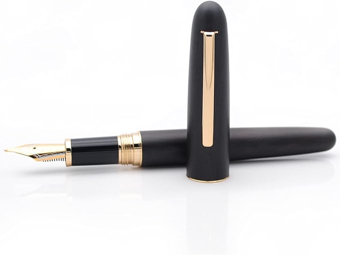 JINHAO 9036 Natural Wood Fountain Pen Handmade Ink Pen (Medium Nib 0.7mm, Ebony Wood)-DeskLoop Office