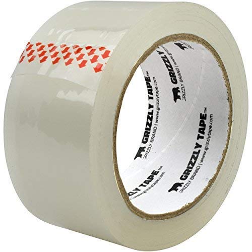 Grizzly Power Clear Packing Tape Refill Rolls for Shipping, Moving Packaging - True 2 Inch x 65 Yards, 2.8mil Thick, 6 Rolls-DeskLoop Office
